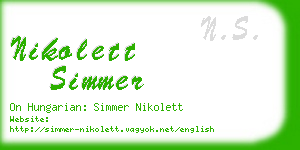 nikolett simmer business card
